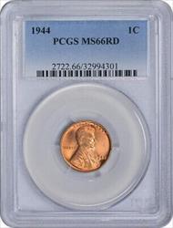 1944 Lincoln Cent MS66RD PCGS
