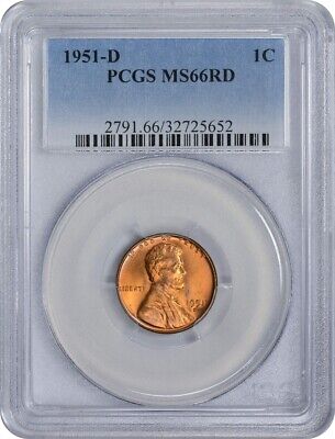 1951-D Lincoln Cent MS66RD PCGS