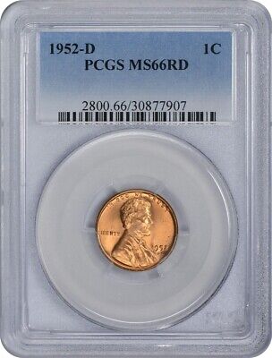 1952-D Lincoln Cent MS66RD PCGS