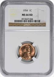 1954 Lincoln Cent MS66RD NGC