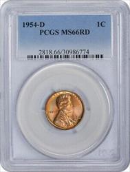 1954-D Lincoln Cent MS66RD PCGS