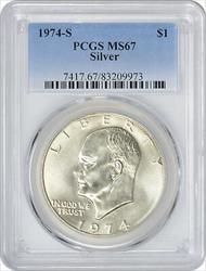 1974-S Eisenhower Dollar MS67 Silver PCGS