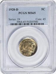 1928-D Buffalo Nickel MS65 PCGS