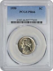1950 Jefferson Nickel PR66 PCGS