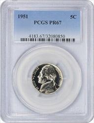 1951 Jefferson Nickel PR67 PCGS