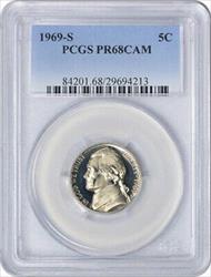1969-S Jefferson Nickel PR68CAM PCGS
