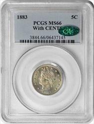 1883 Liberty Nickel With Cents MS66 PCGS (CAC)