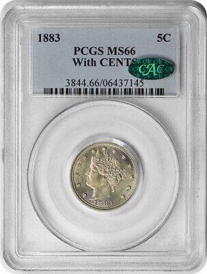 1883 Liberty Nickel With Cents MS66 PCGS (CAC)
