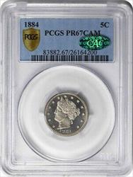 1884 Liberty Nickel PR67CAM PCGS (CAC)