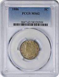 1886 Liberty Nickel MS62 PCGS