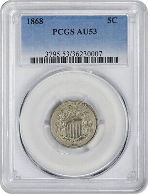 1868 Shield Nickel AU53 PCGS