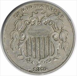 1876 Shield Nickel AU Uncertified #1123