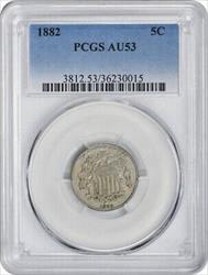 1882 Shield Nickel AU53 PCGS