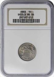 1883 Shield Nickel MS64 NGC