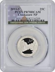 2011-S Chickasaw Quarter PR70DCAM Clad PCGS (Flag Label)