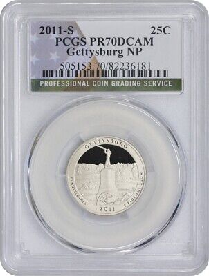 2011-S Gettysburg Quarter PR70DCAM Clad PCGS (Flag Label)