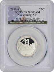 2011-S Vicksburg Quarter PR70DCAM Clad PCGS (Flag Label)