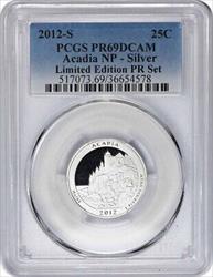 2012-S Acadia Quarter PR69DCAM Limited Edition Silver Proof Set PCGS