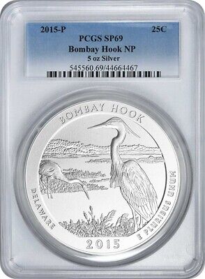 2015-P 5 oz Silver Bombay Hook National Park Quarter SP69 PCGS