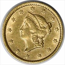 1853 $1 Gold Type 1 AU58 Uncertified #128