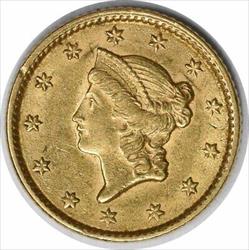 1853 $1 Gold Type 1 AU Uncertified #1161