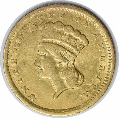 1856 $1 Gold Type 3 EF Uncertified #221