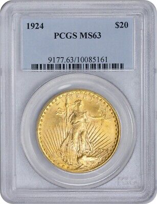 1924 $20 Gold St. Gaudens MS63 PCGS