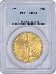 1927 $20 Gold St. Gaudens MS64 PCGS