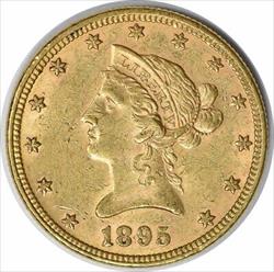 1895 $10 Gold Liberty Head AU58 Uncertified #330