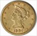 1901-S $10 Gold Liberty Head AU Uncertified #940