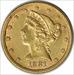1881 $5 Gold Liberty Head AU58 Uncertified #145