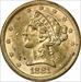 1881 $5 Gold Liberty Head RPD FS-305 MS60 Uncertified #1212