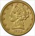 1882 $5 Gold Liberty Head EF Uncertified #200
