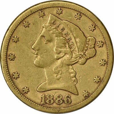 1886-S $5 Gold Liberty Head EF Uncertified #211