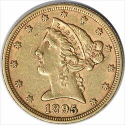 1895 $5 Gold Liberty Head AU58 Uncertified #237