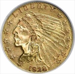 1928 $2.50  Indian AU Slider Uncertified #1247
