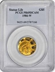 1986-W Statue of Liberty Commemorative $5 Gold PR69DCAM PCGS