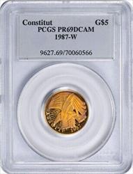1987-W Constitution Commemorative $5 Gold PR69DCAM PCGS
