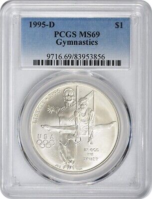 1995-D Gymnastics Commemorative Silver Dollar MS69 PCGS