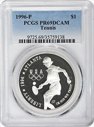 1996-P Tennis Commemorative Silver Dollar PR69DCAM PCGS