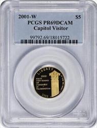 2001-W Capitol Visitor Commemorative $5 Gold PR69DCAM PCGS