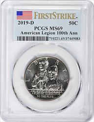 2019-D American Legion 100th Anniversary Commemorative Half Dollar MS69 First Strike PCGS
