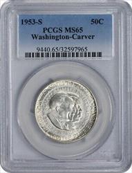 W. Carver Commemorative Silver Half 1953-S MS65 PCGS