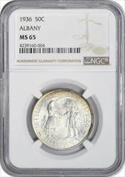 Albany Commemorative Silver Half Dollar 1936 MS65 NGC