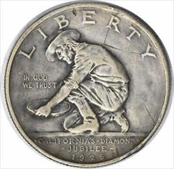 California Commemorative Silver Half Dollar 1925-S EF Uncertified #938