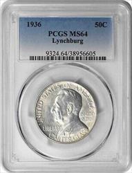 Lynchburg Commemorative Silver Half Dollar 1936 MS64 PCGS