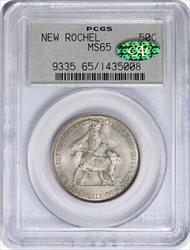 New Rochelle Commemorative Silver Half Dollar 1938 MS65 PCGS (CAC)