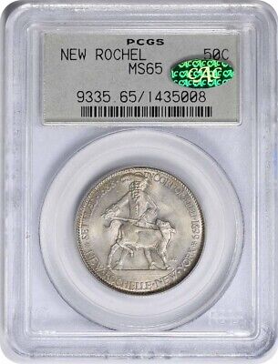 New Rochelle Commemorative Silver Half Dollar 1938 MS65 PCGS (CAC)