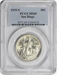 San Diego Commemorative Silver Half Dollar 1935-S MS65 PCGS