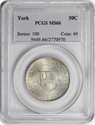 York Commemorative Silver Half Dollar 1936 MS66 PCGS